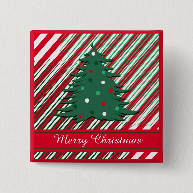 Merry Christmas Pinback Button (Front)