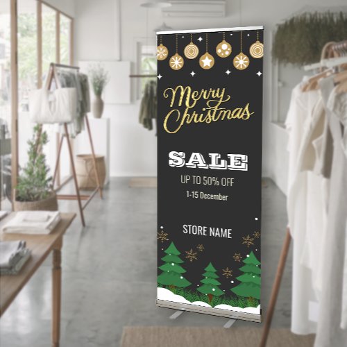 Merry Christmas Pine Tree 50Off Sale Holiday Retractable Banner