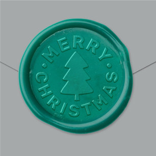 Merry Christmas Pine Tree Classic Wax Seal Sticker