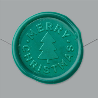 Merry Christmas Pine Tree Classic Wax Seal Sticker