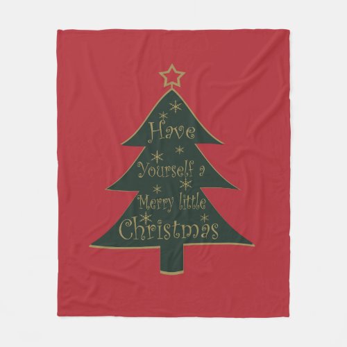 Merry Christmas pine tree decorations Fleece Blanket