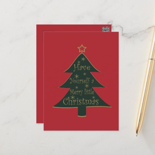 Merry Christmas pine tree decorations Postcard