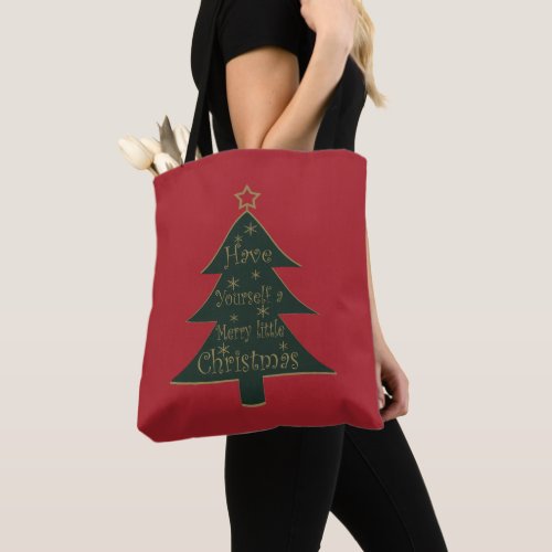 Merry Christmas pine tree decorations Tote Bag