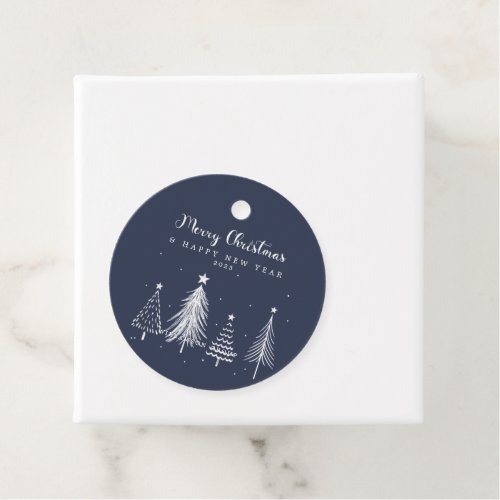 Merry Christmas  Pine Tree Pattern Holiday  Favor Tags