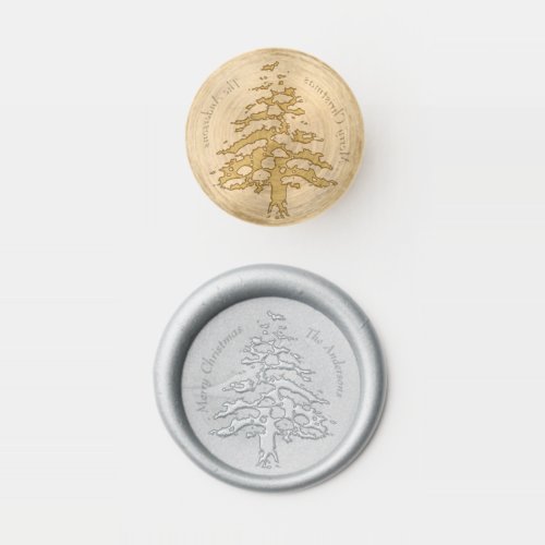 Merry Christmas Pine Tree Snowflake Winter Holiday Wax Seal Stamp