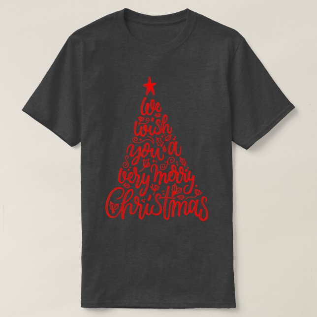 Merry Christmas Pine Trees Christmas Tree Xmas  T-Shirt (Design Front)