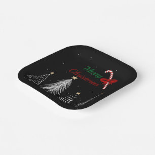 Merry Christmas Pine Trees Paper Plates