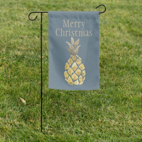 Merry Christmas Pineapple Blue Decoration Rustic  Garden Flag