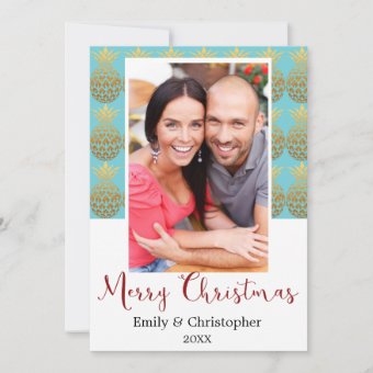 Merry Christmas Pineapple Holiday Photo Card | Zazzle