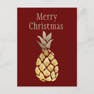Merry Christmas Pineapple Holiday Postcard