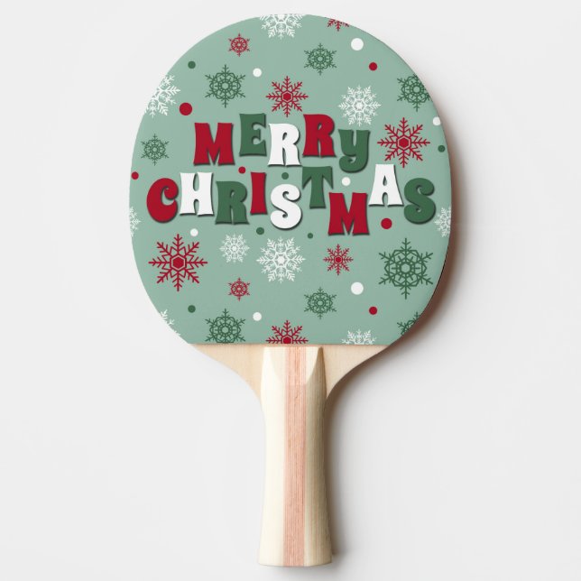 Merry Christmas Ping-Pong Paddle (Front)
