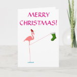 [ Thumbnail: "Merry Christmas!", Pink Flamingo Silhouette Card ]