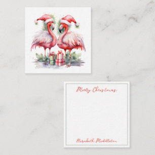 Merry Christmas Pink Flamingos Note Card