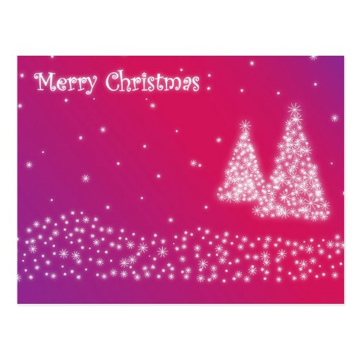 Merry Christmas Pink Glittery Postcards | Zazzle