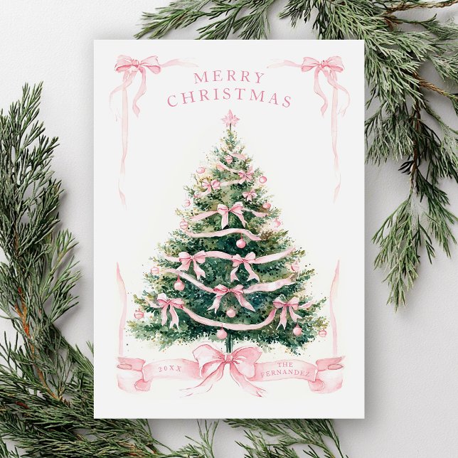 Merry Christmas Pink  Holiday Card (Creator Uploaded)
