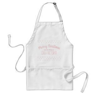Merry Christmas Pink Personized Name Adult Apron