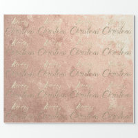 Pink Rose Gold Glitter Christmas Tree Holidays Wrapping Paper