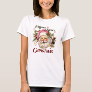 Merry Christmas - Pink Santa T-Shirt