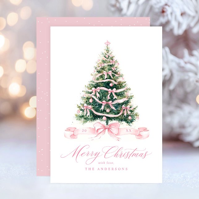Merry Christmas Pink Winter  Holiday Card (Creator Uploaded)