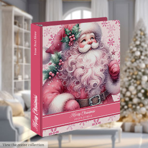 Merry Christmas Pinkmas Recipe Binder with Name