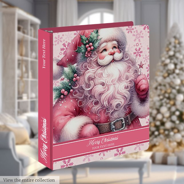 Merry Christmas Pinkmas Recipe Binder with Name (Merry Christmas Pinkmas Recipe Binder with Name)