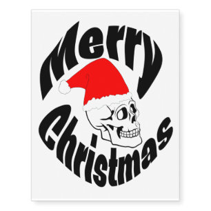 Merry Christmas, Pirate skull Temporary Tattoos