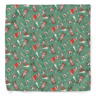 Merry Christmas Pit Bull Dogs Bandana