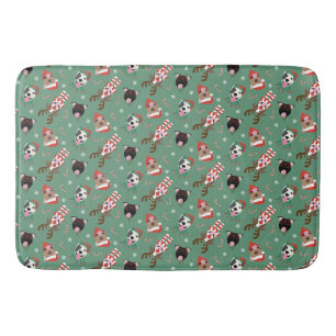 Merry Christmas Pit Bull Dogs Bath Mat
