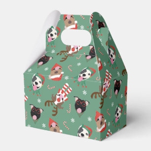 Merry Christmas Pit Bull Dogs Favor Boxes
