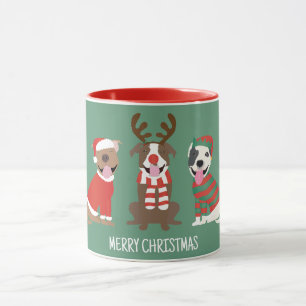 Merry Christmas Pit Bull Dogs Mug