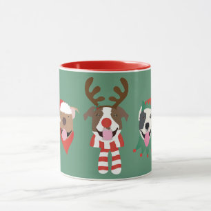 Merry Christmas Pit Bull Dogs Mug