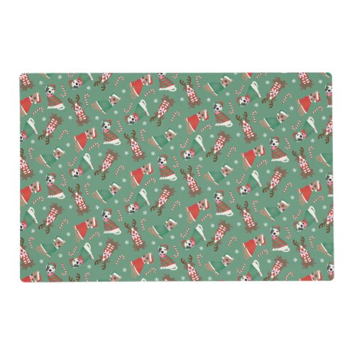 Merry Christmas Pit Bull Dogs Placemat