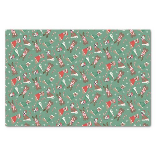 Merry Christmas Pit Bull Dogs Tissue Paper