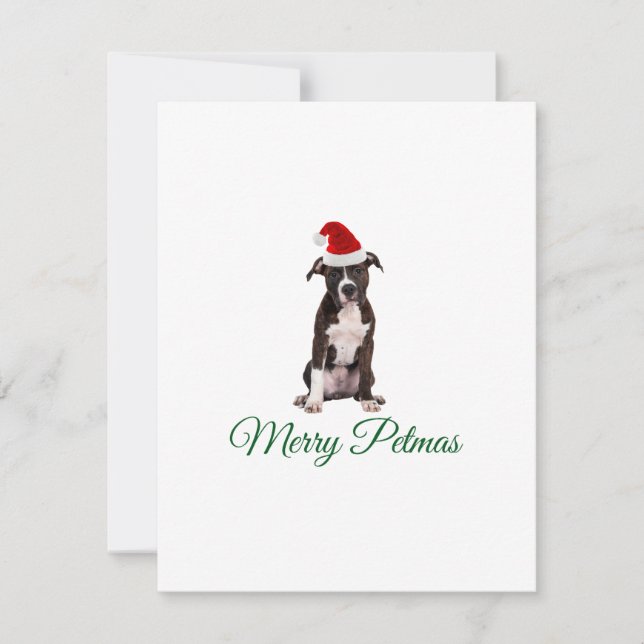Merry Christmas pitbull  Holiday Card (Front)