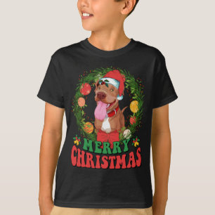 Merry Christmas Pitbull Santa Dog Lovers Ugly Swea T-Shirt