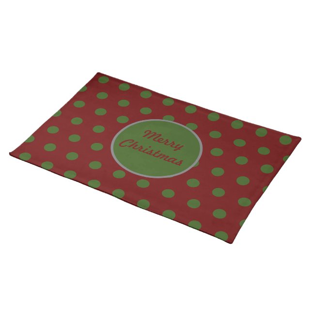 Merry Christmas Placemat (Maroon & Hunter) (On Table)