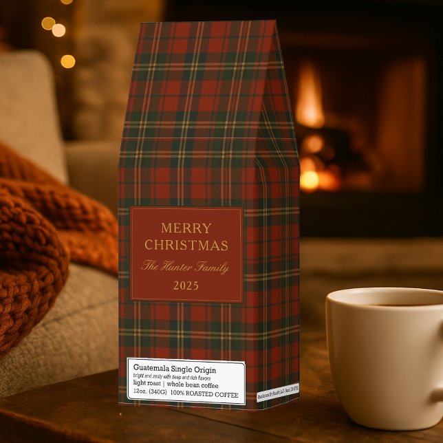Merry Christmas Plaid Festive Custom  Roasted Coffee (Creator Uploaded)