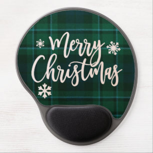 Merry Christmas plaid mousepad