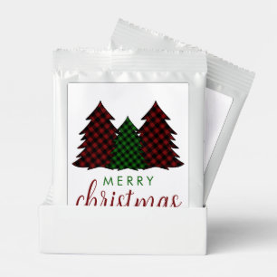 Merry Christmas Plaid Pattern Christmas Tree Margarita Drink Mix