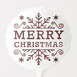 Merry Christmas plaid snowflake Balloon