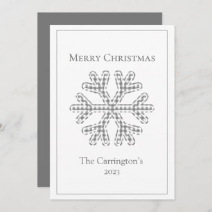 Merry Christmas Plaid Snowflake Modern