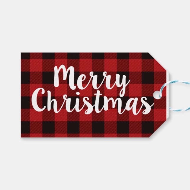 Merry Christmas Plaid | Tags (Front (Horizontal))