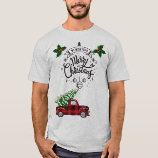 Merry Christmas plaid truck T-Shirt