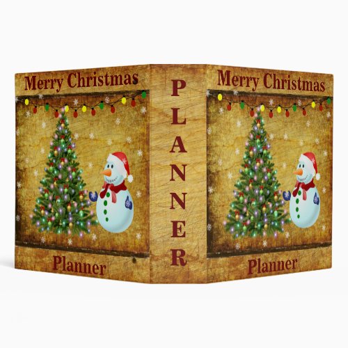 Merry Christmas Planner Frosty the Snowman 3 Ring Binder