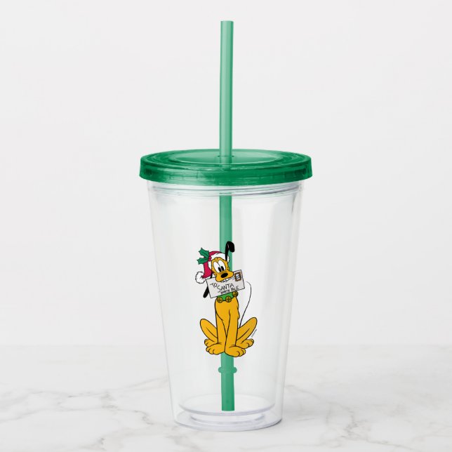 Merry Christmas | Pluto Santa Claus Acrylic Tumbler (Front)