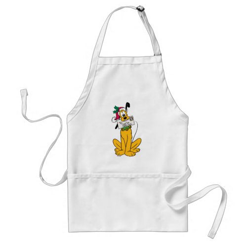 Merry Christmas  Pluto Santa Claus Adult Apron