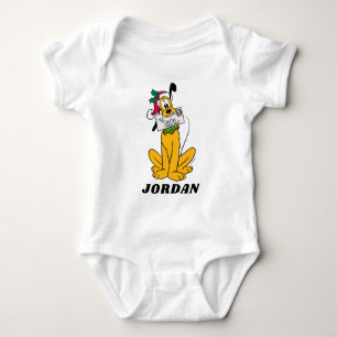 Merry Christmas Pluto Santa Claus Baby Bodysuit