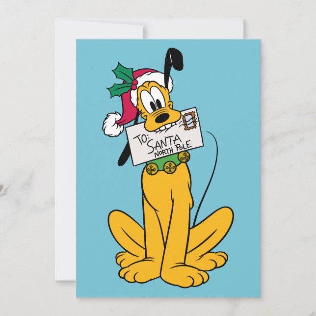 Merry Christmas | Pluto Santa Claus Card (Front)