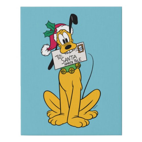 Merry Christmas  Pluto Santa Claus Faux Canvas Print
