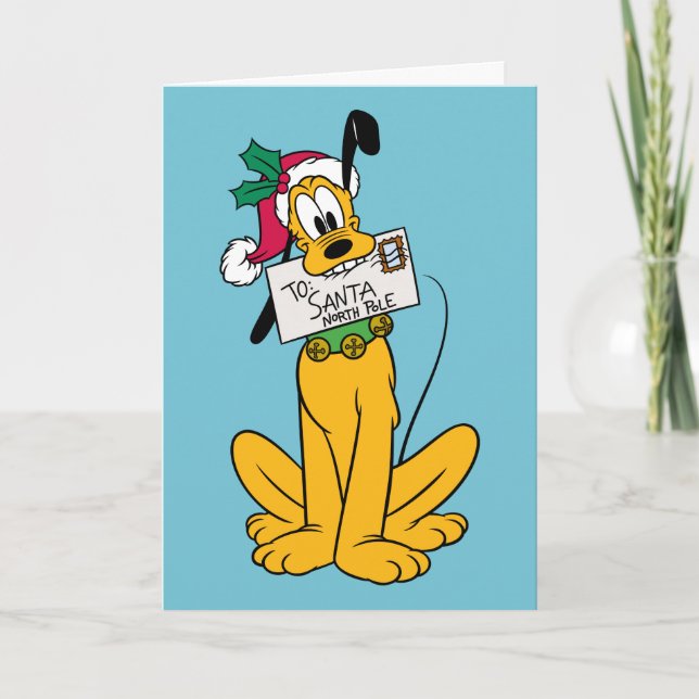 Merry Christmas | Pluto Santa Claus Holiday Card (Front)